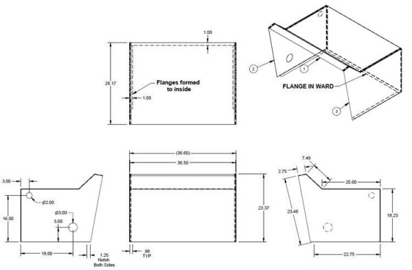 Generator - Box - Shroud - 36 1/2" x 23 3/8" x 23 1/4" - 26 Ga