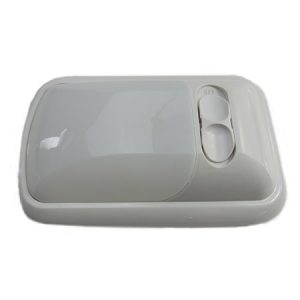 Light - Single Dome - 12V - w/Rocker Switch - White Lens - White