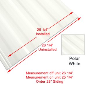 Siding - 024 - 28" x 96" - 1MDM SL - Polar White