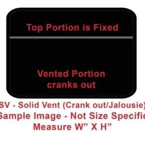 Window - 36" x 48" x 17" - SV - Grey 20 - Temp - Black - w/Screen - Frameless - F300-43105