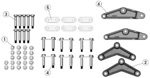 Axle - A/P Kit - Triple - w/Equalizer - 35" Axle Spacing - EQ-126