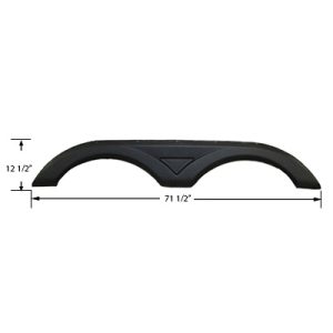 Fender - Skirt - Tandem - .090 x 14" x 67" - Haircell - Black - HDPE - Min Qty/100