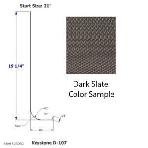 Skirt - Metal - 030 - 21" x 147" - 2" Rad - D-107 - MG Dark Slate - DE