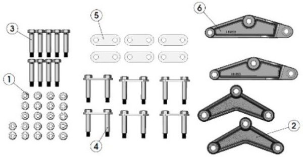 Axle - A/P Kit - Triple Double Eye - 35" Spacing
