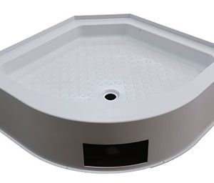 Shower - Pan - 34" x 34" - Round - W/10" Skirt - White - Min Qty/30