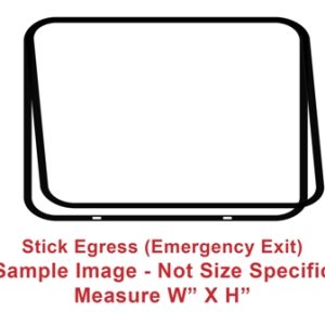 Window - 30" x 20" - Exit - Clear Glass - Temp - Black Frame - 1 7/8" Ring