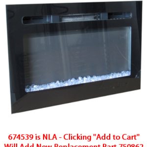 Fireplace - 26" - Electric - Flush Mount - w/Remote Control - w/Crystal Ember Bed - Elfire RV26P80F - Replaces KRV# 636960