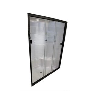 Shower - Door - 40" x 67" - Triple Sliding - Black Clear - Glass Door