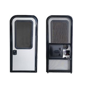 Entrance - Door - RH - 22" x 48" - 8211PW - BK 950 950 - RD2 SD - H-8-PART - AL LK428 - WN185 W-S - PS WHITE50 - .187WX.340H - S-109-D OUTSLL - (Black Slider SDL3 Kick Plate Drip Cap)