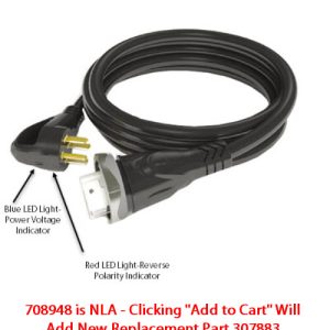 Cord - Shore/Power - 50A - 30' - w/Twist Lock - Detachable - w/Fault Smart - Black - Cougar Sport Run - F50R30FS-SB-OEM