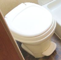 Toilet - Aqua/Magic - 5 Hi Parch - w/ Foot Pedal  - Return Pkg