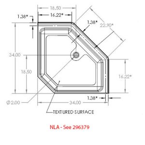 Shower - Pan - 34" x 34" - 9.5" Skirt - Parchment
