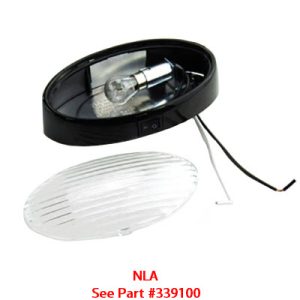 Light - Porch - Oval - Black - Clear Lens - w/Switch