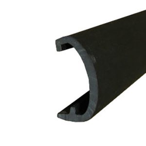 Trim - Vinyl - Screwless - Black - w/Offset Leg - 200'/Roll