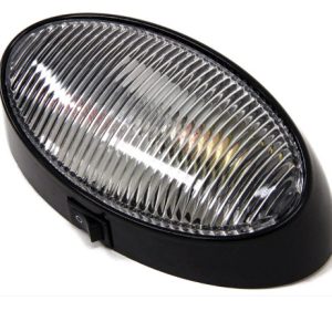 Light - Porch - Oval Euro Style - Clear - w/Switch - Black - 50/ctn