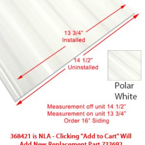 Siding - 024 - 16" x _________ Order Per Lineal Foot - 1MDM SL - Polar White - CS INDIANA ONLY