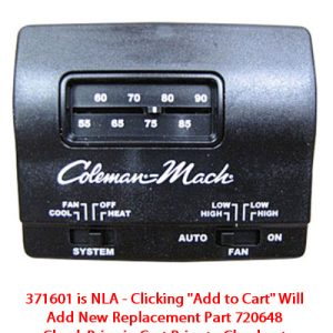 A/C - Thermostat - 12V - Heat/Cool - Black