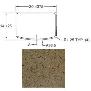 Countertop - Extension Top - DE297RLX - Hi Macs - Maple Meadow