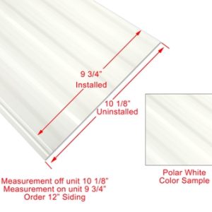 Siding - 024 - 12" x _________ Order Per Lineal Foot - 1MDM SL - Polar White - CS INDIANA ONLY