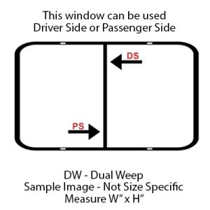 Window - 48" x 22" - DW - Grey 20 - Temp - Black Frame - 8800-44032