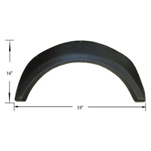 Fender - Skirt - Single Axle - .090 x 16" x 33" - Haircell - Black - HDPE - Min Qty/100