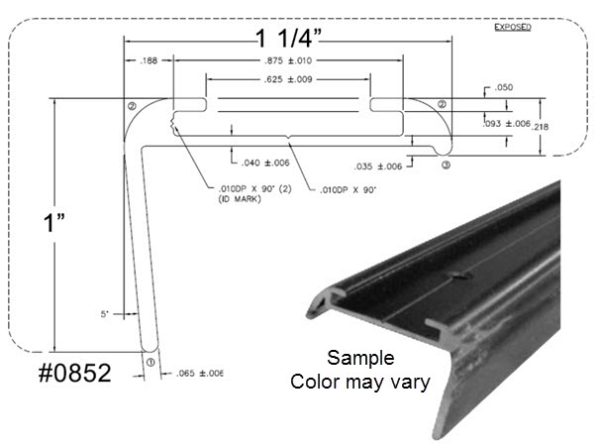 Trim - Corner Insert - T-4 Long Leg - 144" - Black