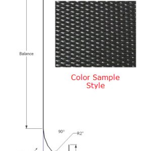 Skirt - Metal - 030 - 16 3/4" x 168" - 2" Rad - D-12 - Black - TP - DE