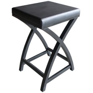 Bar Stool - 24" - Charleston - Black Vinyl Padded Seats - Black