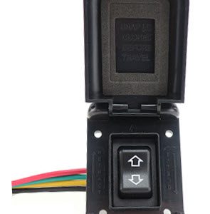 Switch - Electric Jack - 12V - Extend/Retract - w/90° Harness - Black - AH-EXT-1-5-003