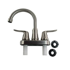 Faucet - Bar Faucet - Large - Leaf Handles - Satin Nickel - China