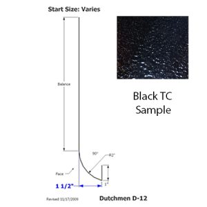 Skirt - Metal - 030 - 12" x 168" - 2" Rad - D-12 - Black - TC - STE - w/Film