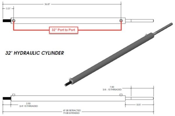 Ram - Hydraulic Cylinder - Slideout - 32" - Lippert