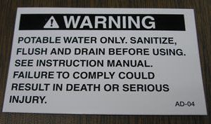 Label - Potable Water Only