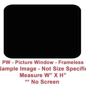 Window - 12" x 40" - PW - Gray 20 - Temp - Insulated - Black - Frameless - F300-43522