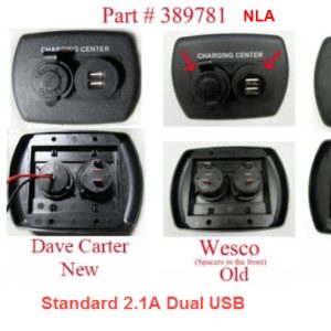 Plate - Charging Station - w/12V/USB Port - Oval - Black