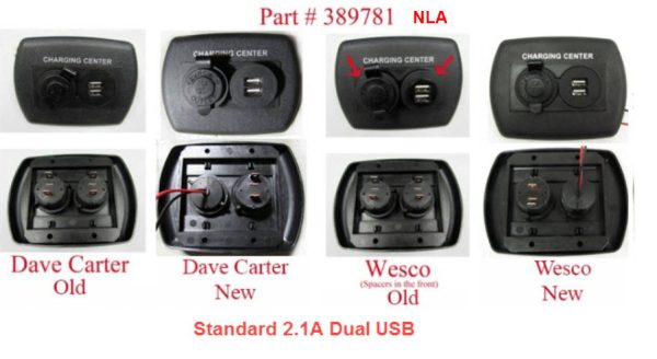 Plate - Charging Station - w/12V/USB Port - Oval - Black