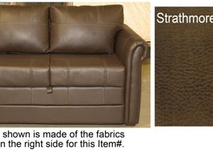Sofa - Tri Fold - Coffee/Kona/Bistro - 68" - V2-68 - Strathmore Hickory - w/Tan Topstitch