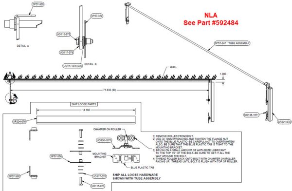 Door - Pivot Hinge - For 71" Passage Door - Sliding Door