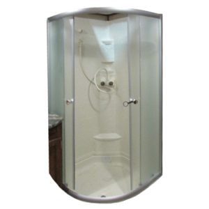 Shower - Door - 34" - Assembled - Brushed Nickel - Fabric Glass