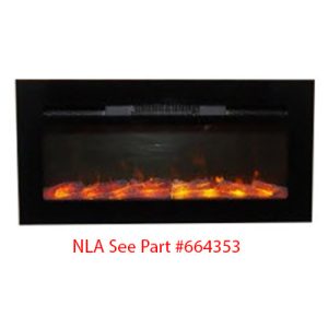 Fireplace - 40" - Electric - Flush Mount - w/Remote Control - LED - w/Crystals