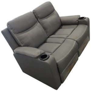 Sofa - Theater Seat - 55" - Powered - Erskine Graphite - w/Friel Stone - French Welt - Flat Welt - w/T210 Silver