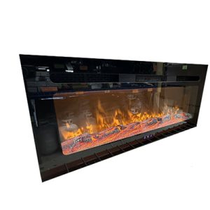 Fireplace - 40" - Electric - Flush Mount - w/Remote Control - LED - w/Logs - Crystal Touch Screen