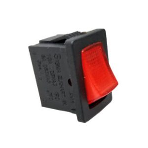 Switch - Rocker - Mini - 12V - 16 Amp - SPST - Red Light