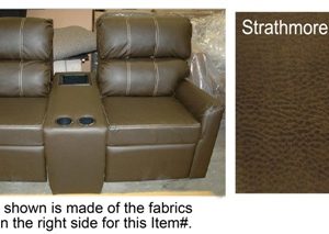 Sofa - Theater Seat - 809 - Coffee/Kona/Bistro - w/Center Console - Strathmore Hickory - w/Tan Topstitch