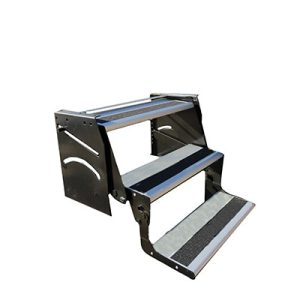 Step - Triple - 24" - 9" Drop - Alum - No Outrigger - E-Coated Black - 1224-9 Alum Key