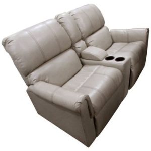 Sofa - Theater Seat - Latte/Vista - 2 Chairs - w/Center Console - Flynn Hopsack - S8-Turtora - w/Heavy Topstitch