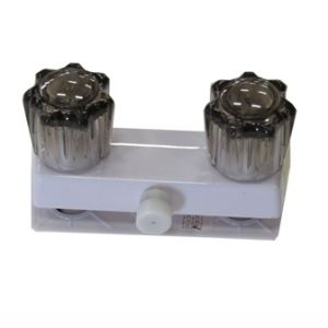 Faucet - Shower - 4" - w/VB 4" Smoke Handles - White - WWFAU1