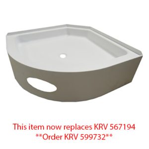 Shower - Pan - Radius - 34" - White - 9.5" Skirt - w/Oval Hole