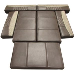 Cushion - U Dinette - Hickory - 42" x 77" - Conundrum Mushroom/Carmody Hickory - w/T700 Chocolate