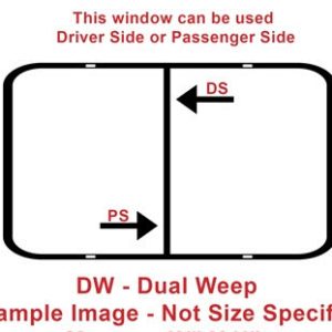 Window - 60" x 29" - DW - Red - Clear - Temp  - Black Frame - #8800